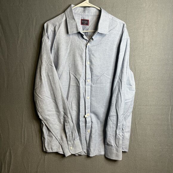 UNTUCKit Shirt Men XXL Blue Cotton Button Up Casual Work Adult 2XL Long Sleeve - Picture 1 of 7